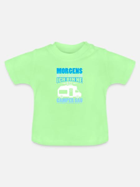 Camper Camping Wohnwagen Spruch - Baby Bio-T-Shirt mit Rundhals - Mintgrün