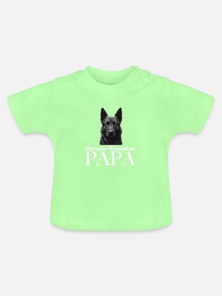 Hollandse Herdershond Papa - Baby Bio-T-Shirt mit Rundhals - Mintgrün
