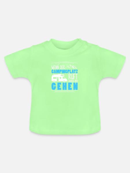 Camper Camping Wohnwagen Spruch - Baby Bio-T-Shirt mit Rundhals - Mintgrün