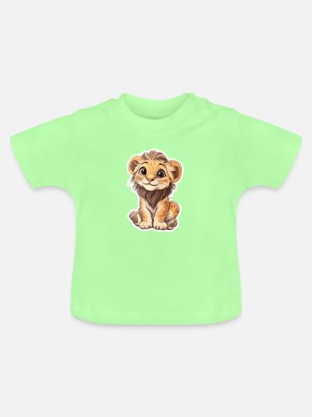 Löwe - Baby Bio-T-Shirt mit Rundhals - Mintgrün