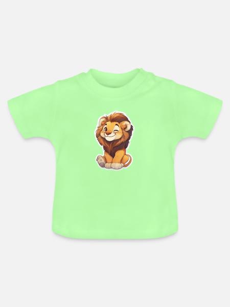 Löwe - Baby Bio-T-Shirt mit Rundhals - Mintgrün