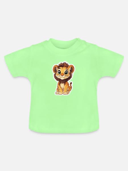 Löwe - Baby Bio-T-Shirt mit Rundhals - Mintgrün