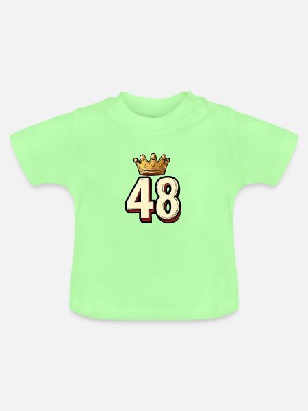 48 Zahl Krone - Baby Bio-T-Shirt mit Rundhals - Mintgrün
