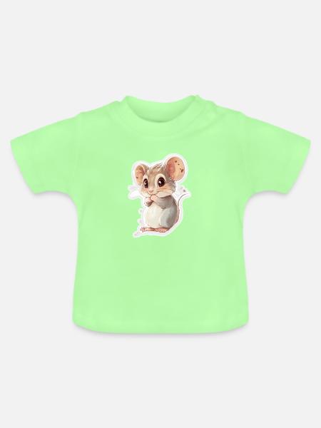 Maus - Baby Bio-T-Shirt mit Rundhals - Mintgrün