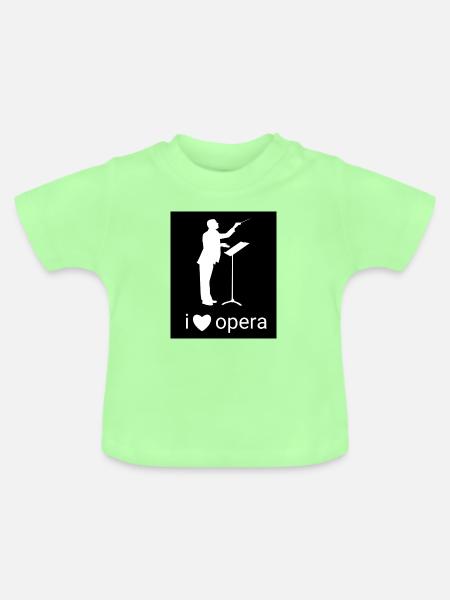 Ich liebe Operndesign in Schwarz - Baby Bio-T-Shirt mit Rundhals - Mintgrün
