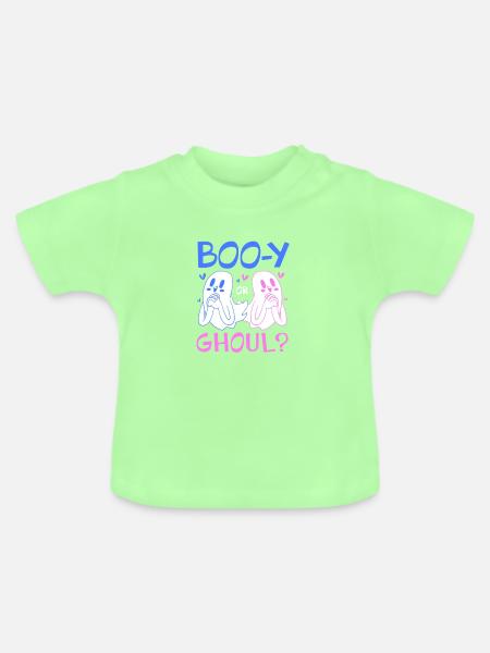 Halloween Gender Reveal - Baby Bio-T-Shirt mit Rundhals - Mintgrün