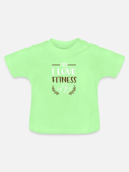 I Love Fitness - Baby Bio-T-Shirt mit Rundhals - Mintgrün