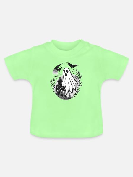 Geist in der Nachtvilla - Baby Bio-T-Shirt mit Rundhals - Mintgrün