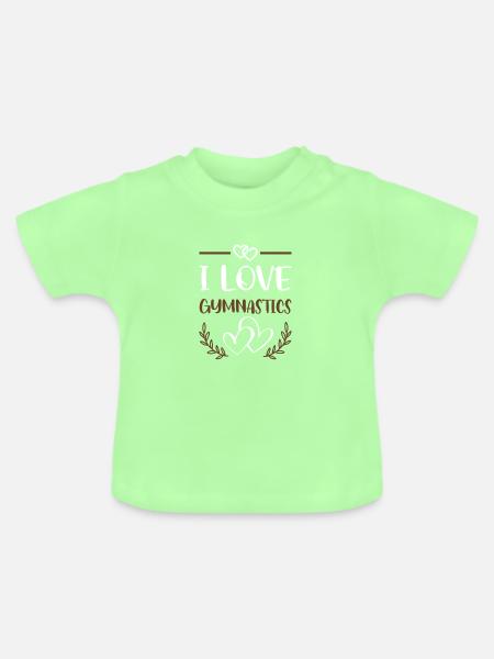 Ich liebe Gymnastik Herzdesign - Baby Bio-T-Shirt mit Rundhals - Mintgrün
