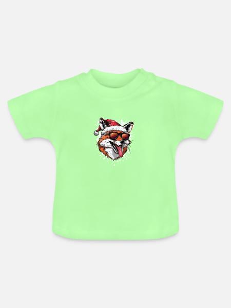 Fuchs Weihnachten Lustig - Baby Bio-T-Shirt mit Rundhals - Mintgrün
