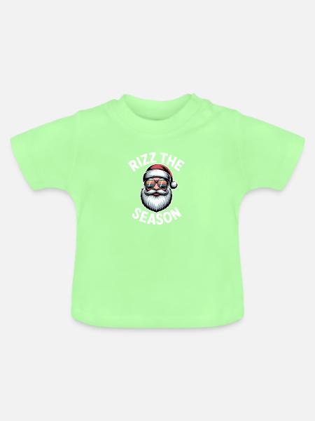 Rizz Die Saison Weihnachtsmann Grafik - Baby Bio-T-Shirt mit Rundhals - Mintgrün