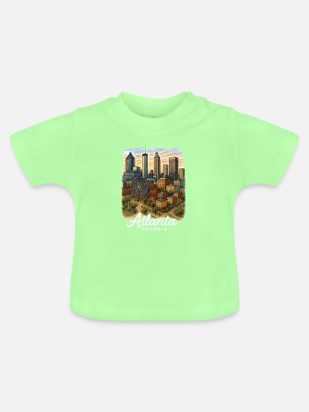 Atlanta Georgia - Baby Bio-T-Shirt mit Rundhals - Mintgrün