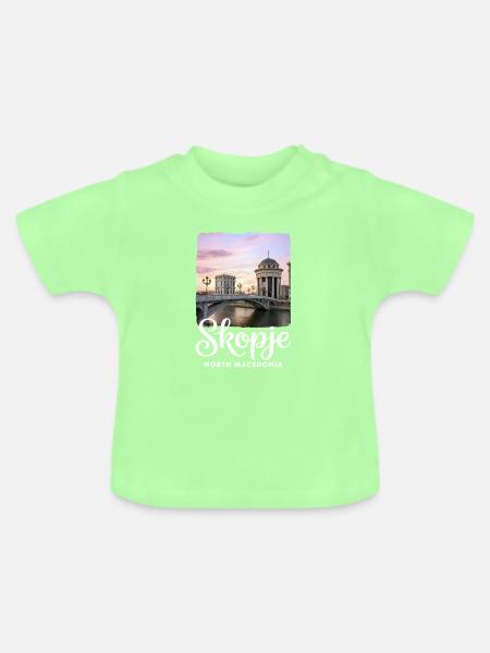 Skopje Nordmazedonien - Baby Bio-T-Shirt mit Rundhals - Mintgrün