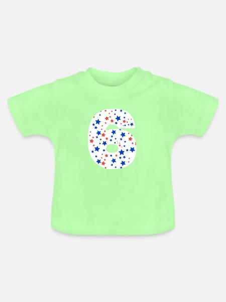 Nummer 6 - Baby Bio-T-Shirt mit Rundhals - Mintgrün