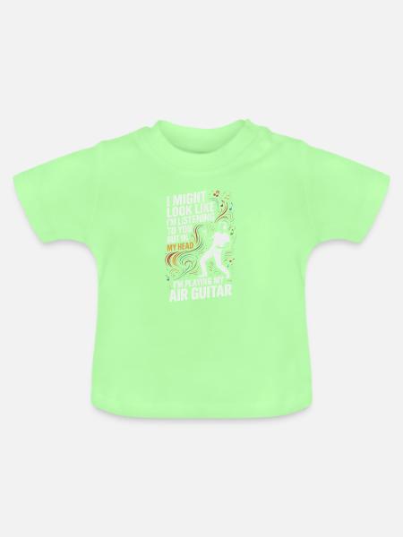 Luftgitarre Air Guitar - Baby Bio-T-Shirt mit Rundhals - Mintgrün
