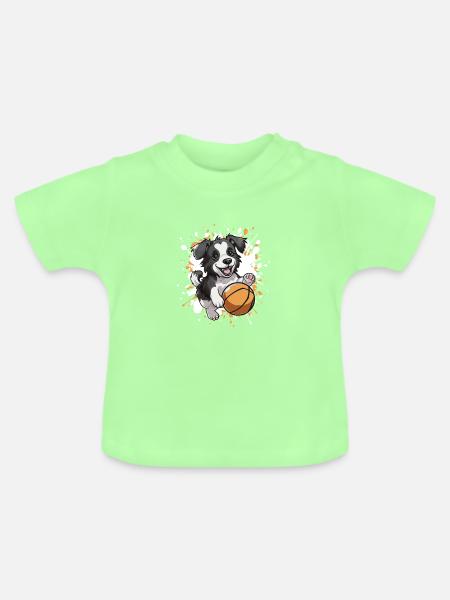 Pfotenball Hund - Baby Bio-T-Shirt mit Rundhals - Mintgrün