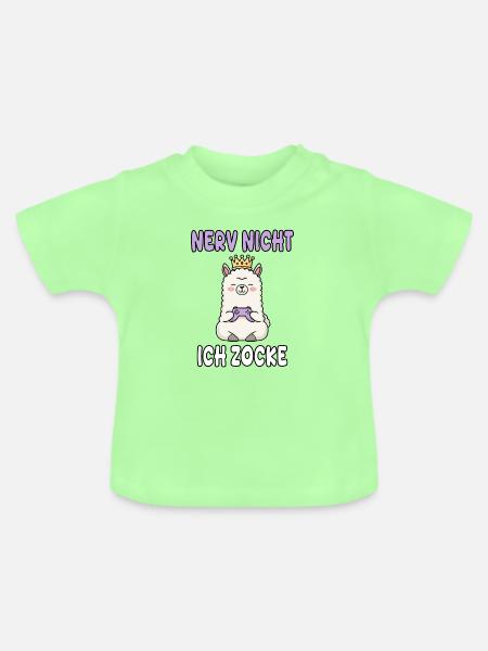 llama gaming - Baby Bio-T-Shirt mit Rundhals - Mintgrün