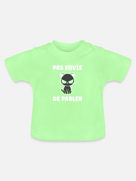 Die grummelige Katze will nicht reden - Baby Bio-T-Shirt mit Rundhals - Mintgrün