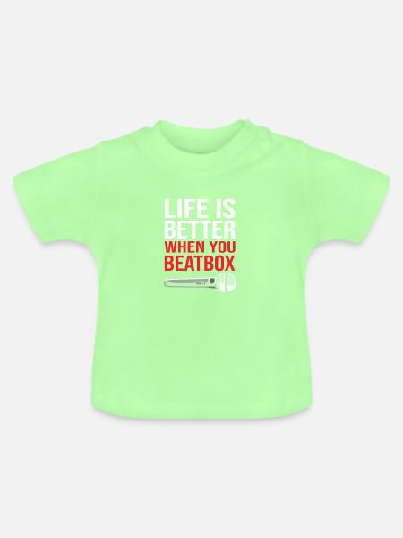 Beatbox - Baby Bio-T-Shirt mit Rundhals - Mintgrün