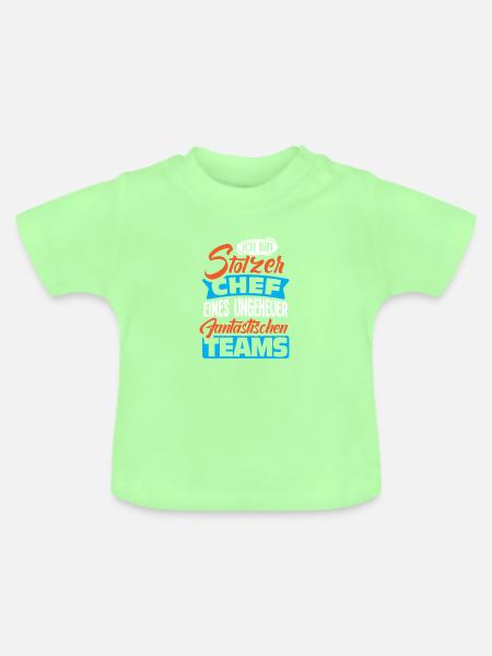 Stolzer Chef Chef Mann Abteilungsleiter Teamchef - Baby Bio-T-Shirt mit Rundhals - Mintgrün
