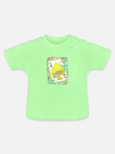Lucky Girl Spade Graffiti Kunst - Baby Bio-T-Shirt mit Rundhals - Mintgrün