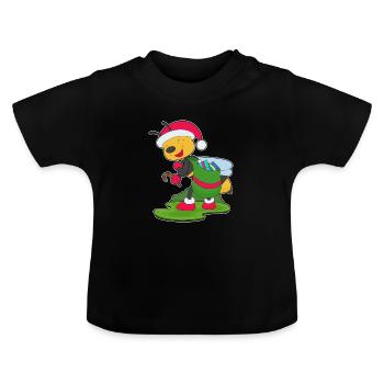 Paquets de Noël Bee - T-shirt bio col rond Bébé - noir - Devant