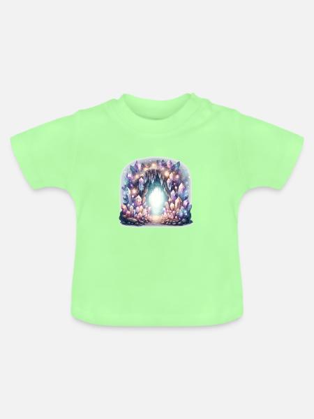 Kristallhöhle Portal - Baby Bio-T-Shirt mit Rundhals - Mintgrün
