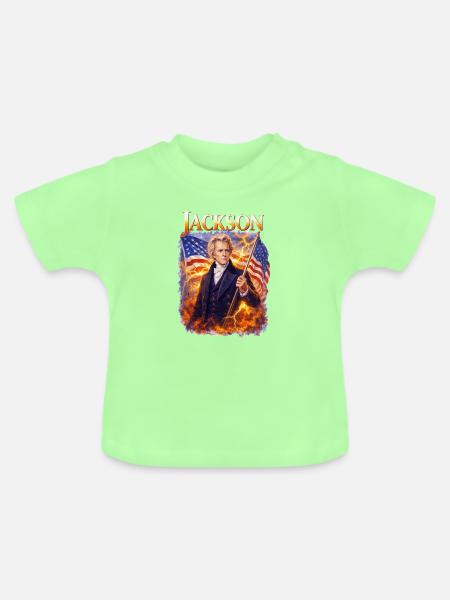 Jacksons Freiheitsheld mit Flagge - Baby Bio-T-Shirt mit Rundhals - Mintgrün