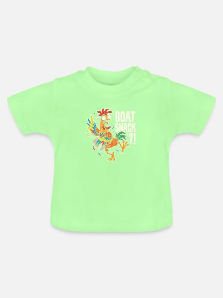 Bunter Hahn Snack-Drama - Baby Bio-T-Shirt mit Rundhals - Mintgrün
