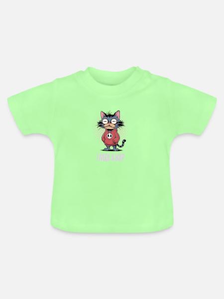 I Need A Nap Müde Katze  - Baby Bio-T-Shirt mit Rundhals - Mintgrün