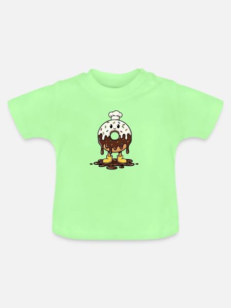 Schmelzender Donut Bäckerhut - Baby Bio-T-Shirt mit Rundhals - Mintgrün