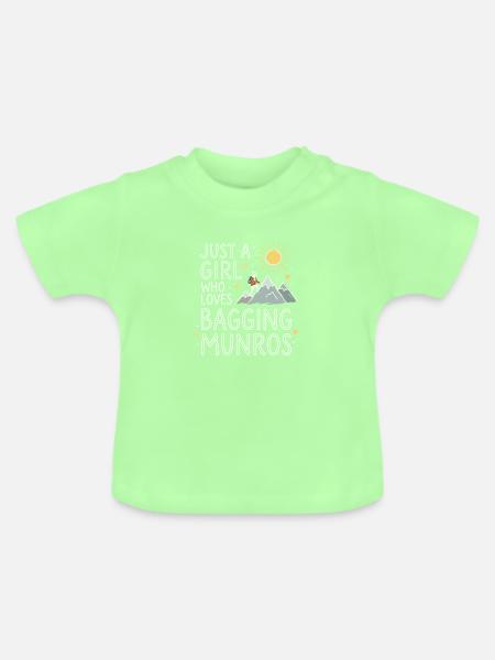 Mädel liebt Munros Bergsteigen - Baby Bio-T-Shirt mit Rundhals - Mintgrün