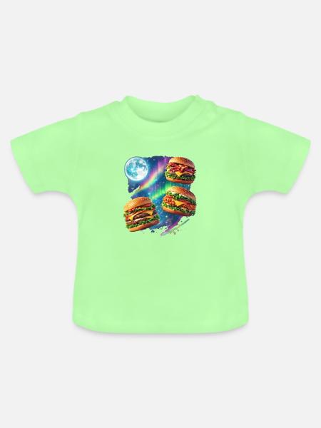 Weltraum Burger Symphonie - Baby Bio-T-Shirt mit Rundhals - Mintgrün