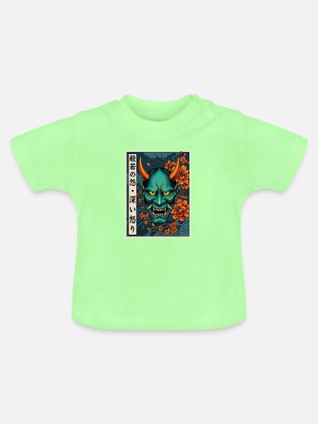 Hannya-Yōkai Dämon Oni - Baby Bio-T-Shirt mit Rundhals - Mintgrün