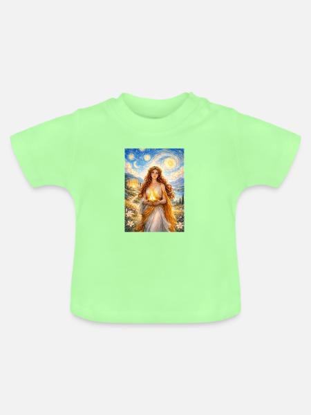 Hestia Sternennacht - Baby Bio-T-Shirt mit Rundhals - Mintgrün