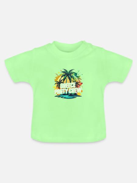 Greece Party Crew - Baby Bio-T-Shirt mit Rundhals - Mintgrün