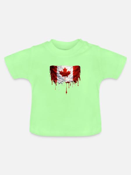 Drippende Kanadische Flagge - Baby Bio-T-Shirt mit Rundhals - Mintgrün
