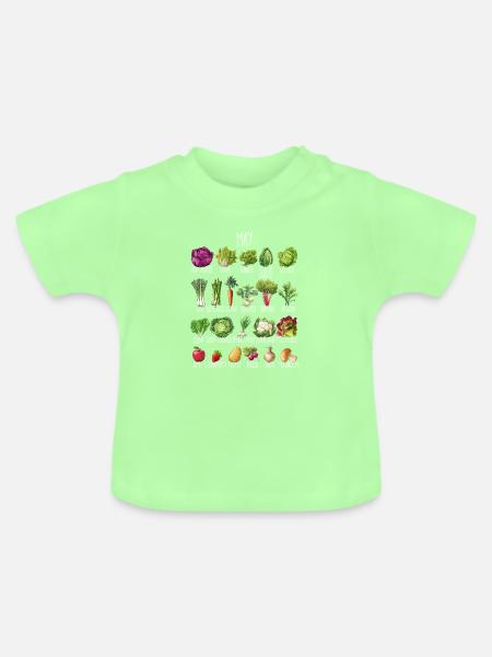 May Veggie Kalender drucken - Baby Bio-T-Shirt mit Rundhals - Mintgrün