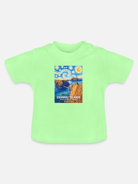 Küstenszene Channel Islands California - Baby Bio-T-Shirt mit Rundhals - Mintgrün