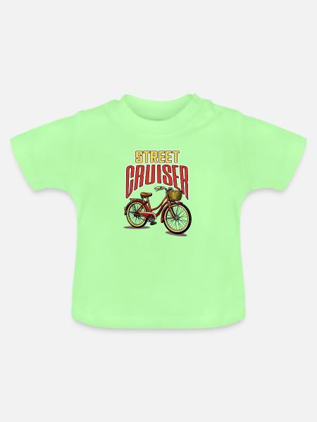 Street Cruiser Fahrrad - Baby Bio-T-Shirt mit Rundhals - Mintgrün