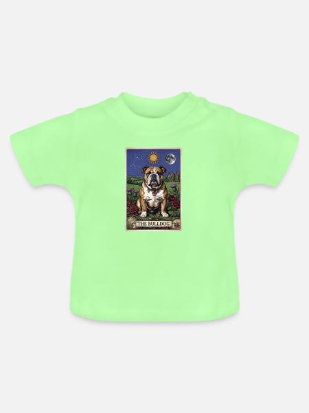 Bulldog Tarotkarte - Baby Bio-T-Shirt mit Rundhals - Mintgrün