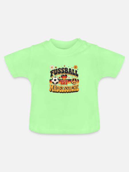 FUSSBALL MÄDELSACHE DESIGN - Baby Bio-T-Shirt mit Rundhals - Mintgrün