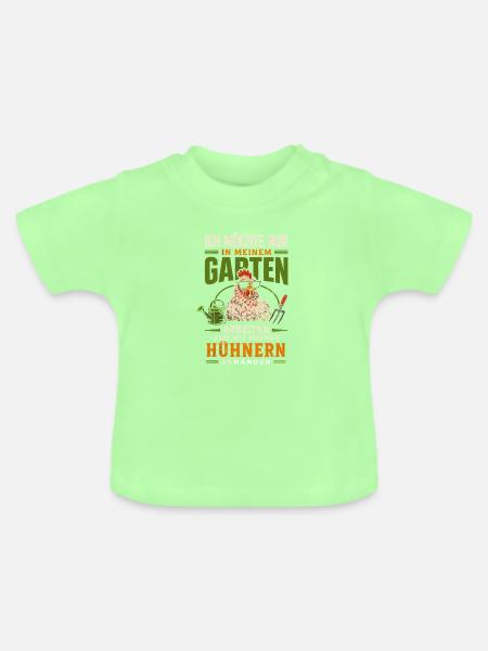 Gartenarbeit mit Hühnern Abhängen - Baby Bio-T-Shirt mit Rundhals - Mintgrün