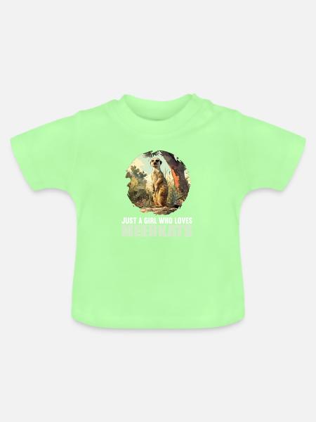 Meerkat Erdmännchen - Baby Bio-T-Shirt mit Rundhals - Mintgrün