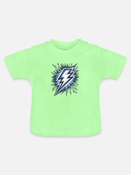 Blitz Blitzschlag Gewitter Strom Sturm - Baby Bio-T-Shirt mit Rundhals - Mintgrün