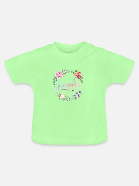 Jennifer Blütenkranz - Baby Bio-T-Shirt mit Rundhals - Mintgrün