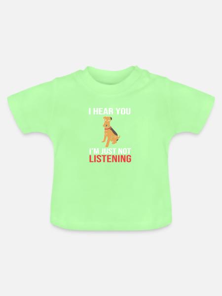 Airedale Terrier - Baby Bio-T-Shirt mit Rundhals - Mintgrün