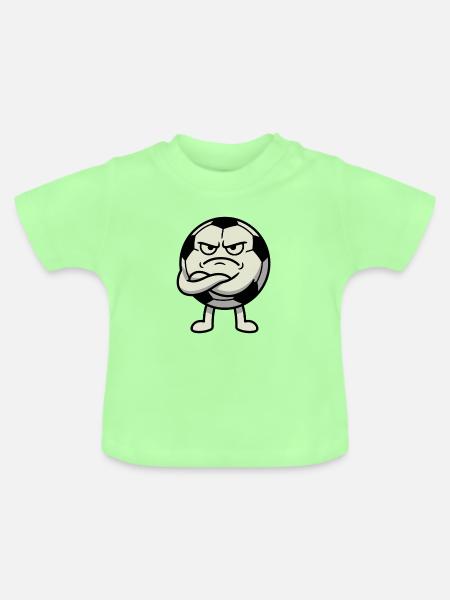 Tough Soccer Ball Charakter - Baby Bio-T-Shirt mit Rundhals - Mintgrün