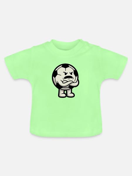 Grumpy Soccer Ball Maskottchen - Baby Bio-T-Shirt mit Rundhals - Mintgrün
