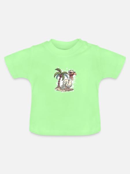 Strauß Sommer Comic - Baby Bio-T-Shirt mit Rundhals - Mintgrün